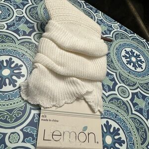 Lemon Ivory Knit Socks